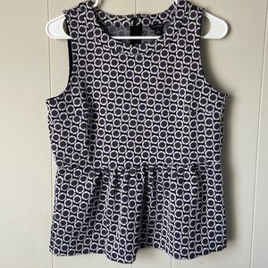 Beautiful ANN TAYLOR black and grey peplum sleeveless top M
